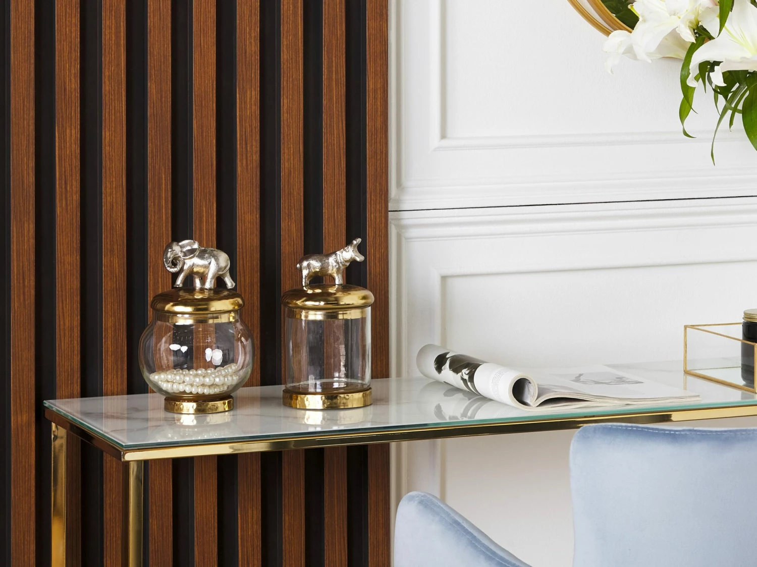 Aufbewahrungsbehälter Glas Gold / Silber 2er Set LAKI – Bild 2