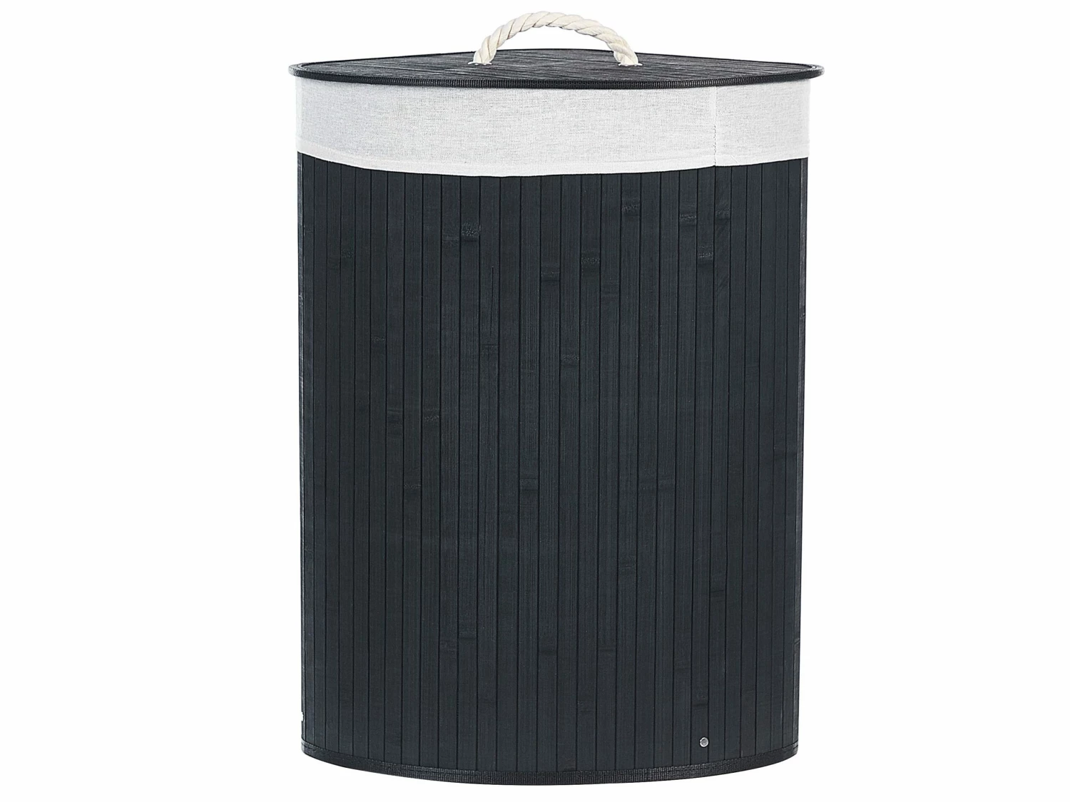 Korb Mit Deckel Bambusholz Schwarz Eckig MATARA