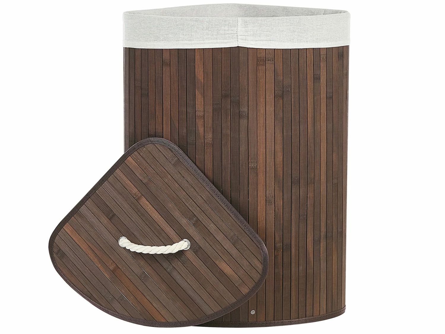 Korb Mit Deckel Bambusholz Dunkelbraun Eckig MATARA – Bild 5