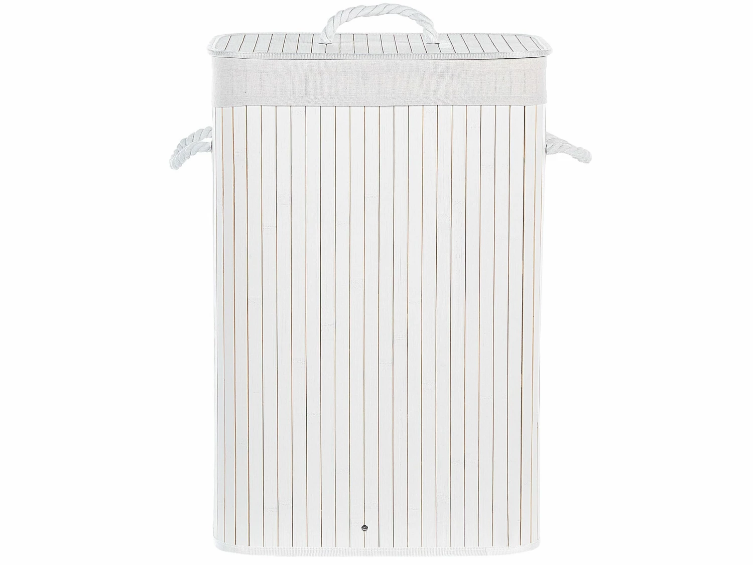 Korb Mit Deckel Bambusholz Weiß Rechteckig KOMARI – Bild 3