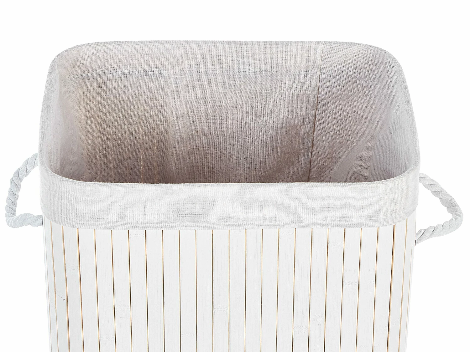 Korb Mit Deckel Bambusholz Weiß Rechteckig KOMARI – Bild 5
