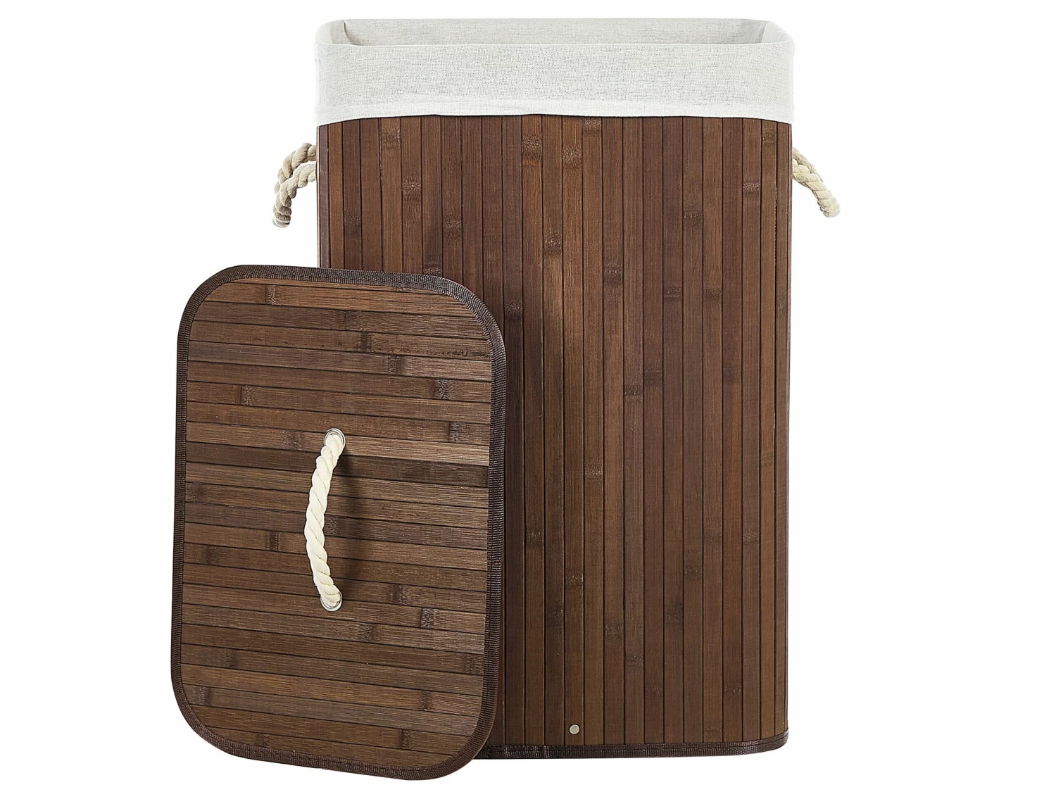 Korb Mit Deckel Bambusholz Dunkelbraun Rechteckig KOMARI – Bild 4