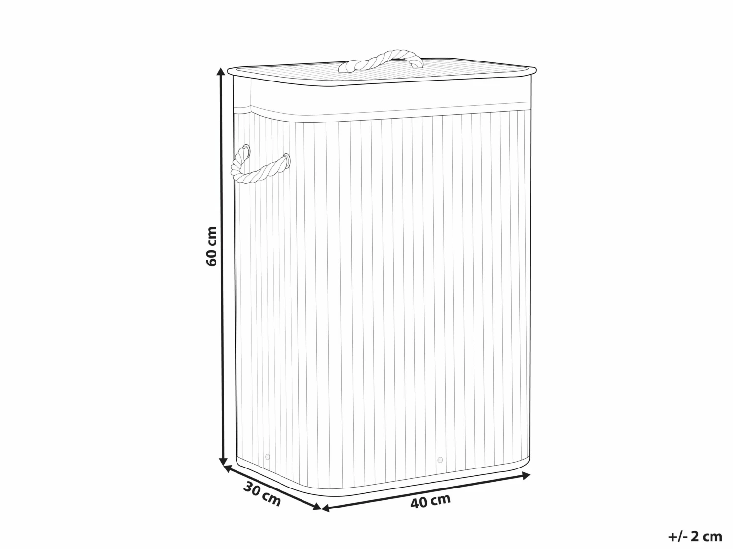 Korb Mit Deckel Bambusholz Weiß Rechteckig KOMARI – Bild 7