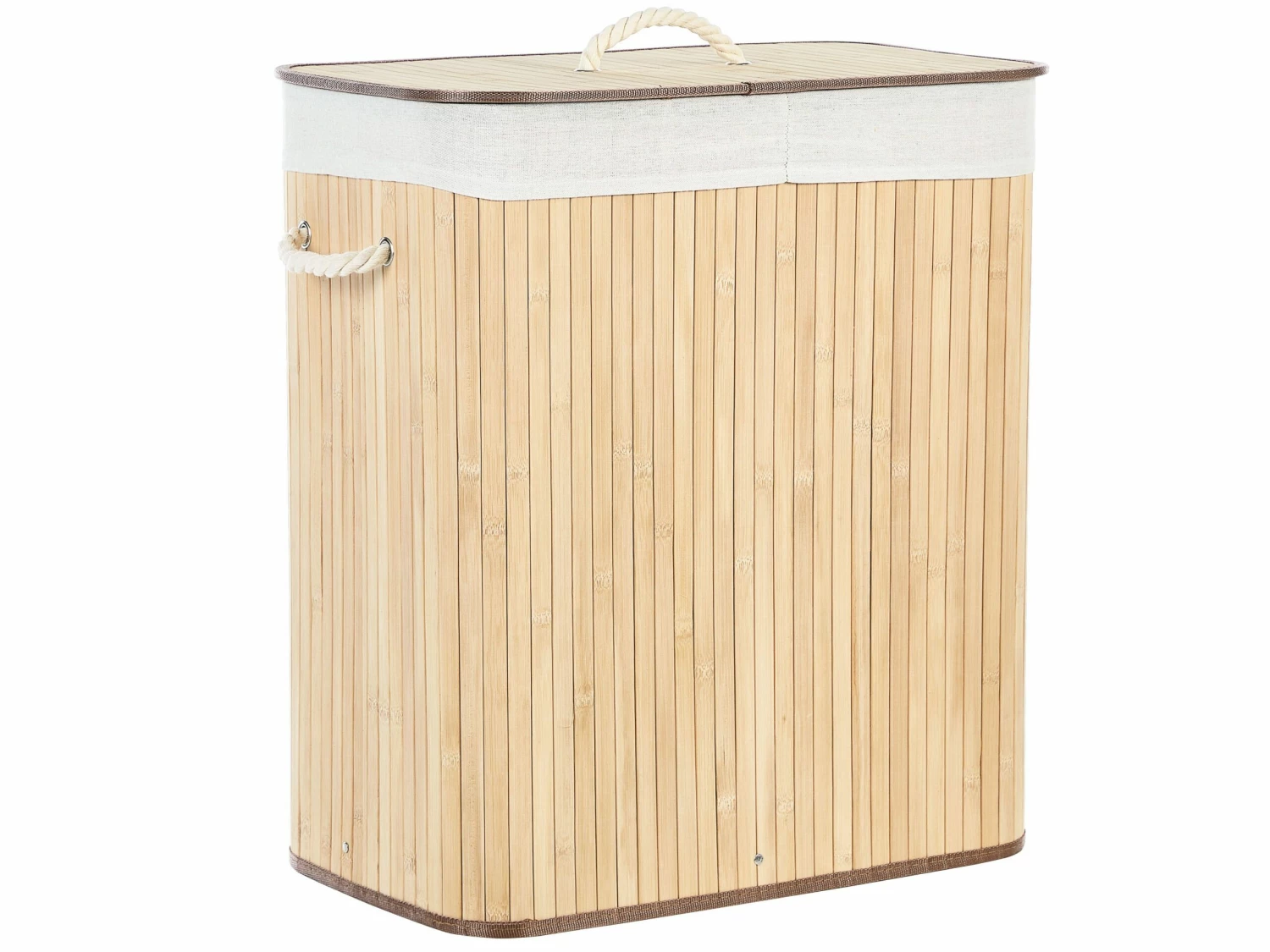 Korb Mit Deckel Bambusholz Hellbraun Rechteckig KANDY