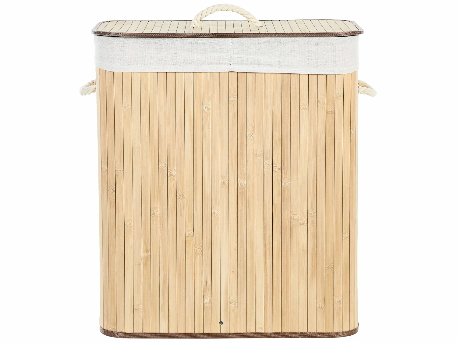 Korb Mit Deckel Bambusholz Hellbraun Rechteckig KANDY – Bild 3