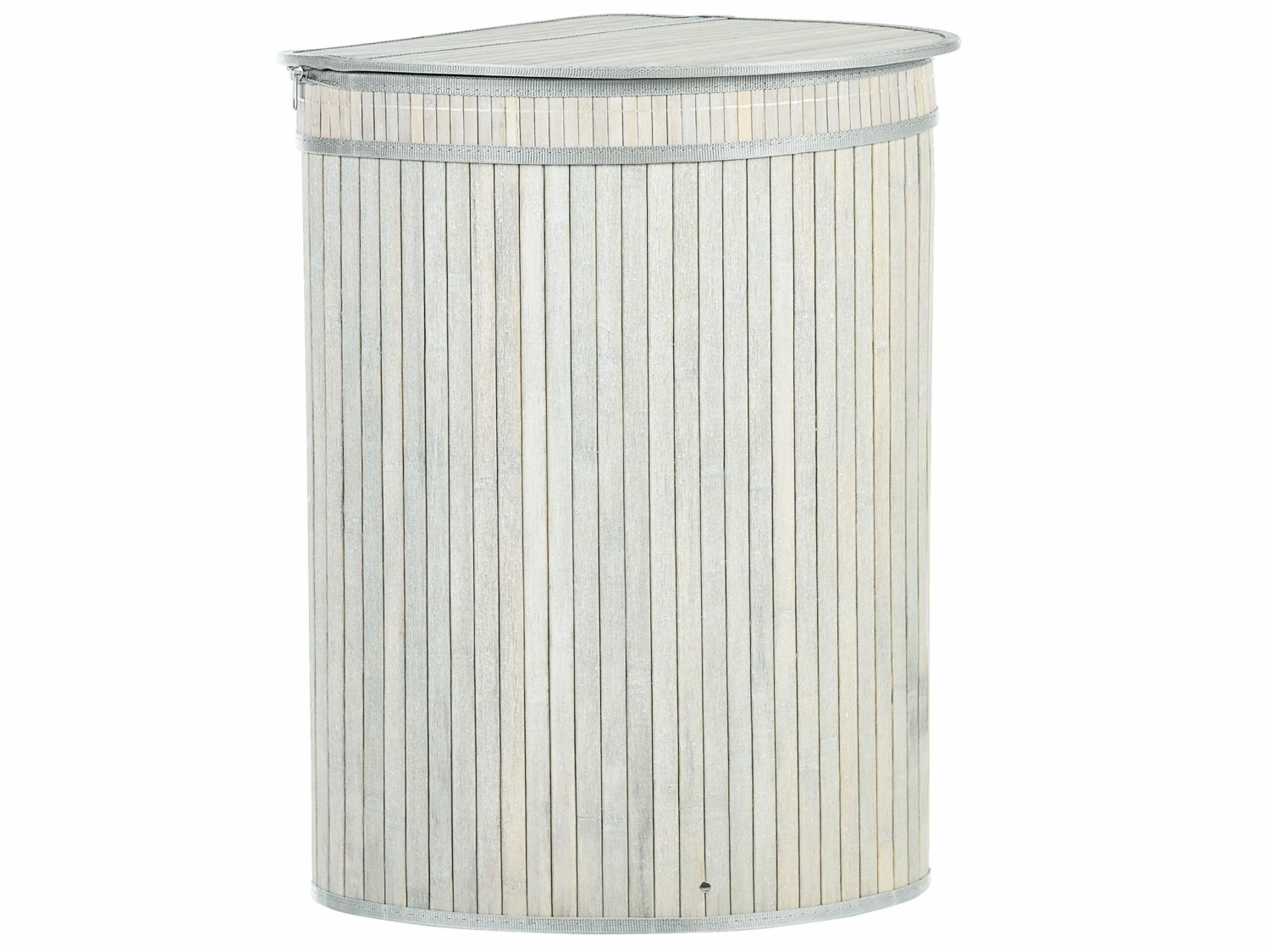 Korb Mit Deckel Bambusholz Hellgrau Eckig BADULLA