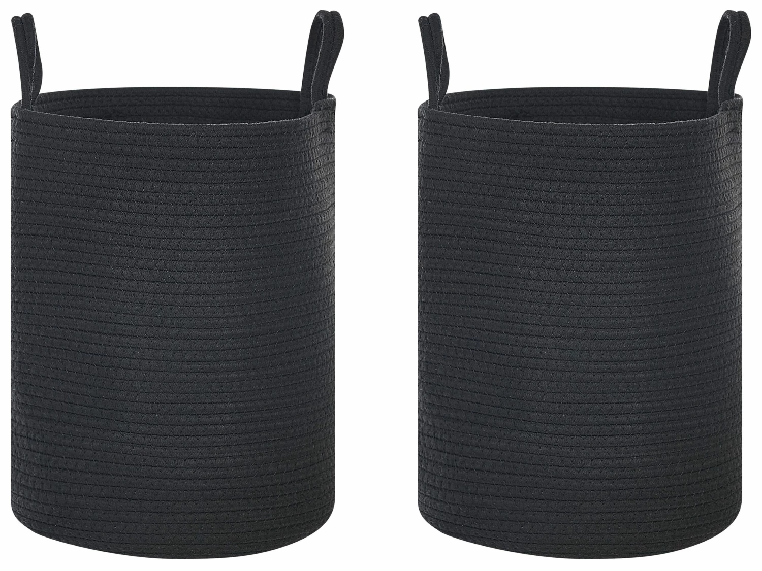 Textilkorb Baumwolle Schwarz ⌀ 34 Cm 2er Set SARYK