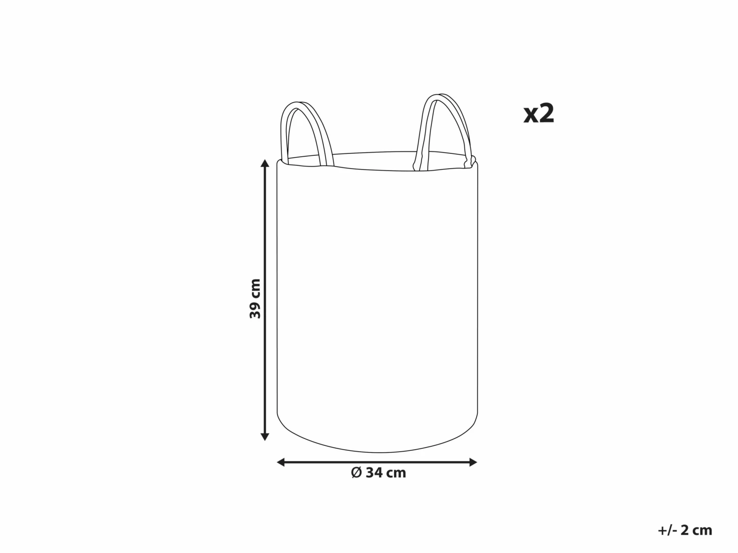 Textilkorb Baumwolle Schwarz ⌀ 34 Cm 2er Set SARYK – Bild 7