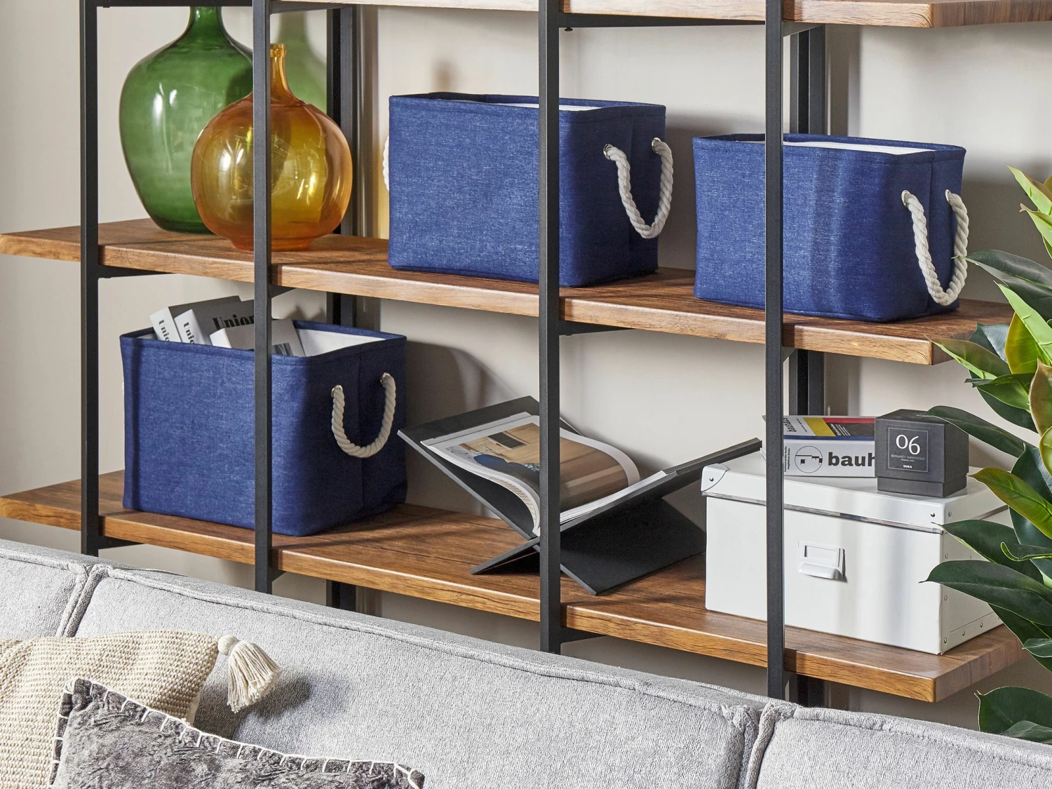 Aufbewahrungskorb Marineblau 3er Set DARQAB – Bild 2