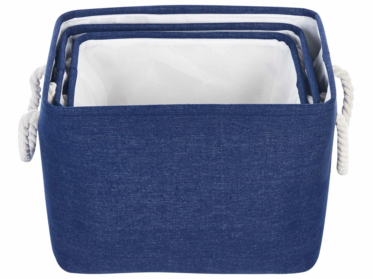 Aufbewahrungskorb Marineblau 3er Set DARQAB – Bild 3