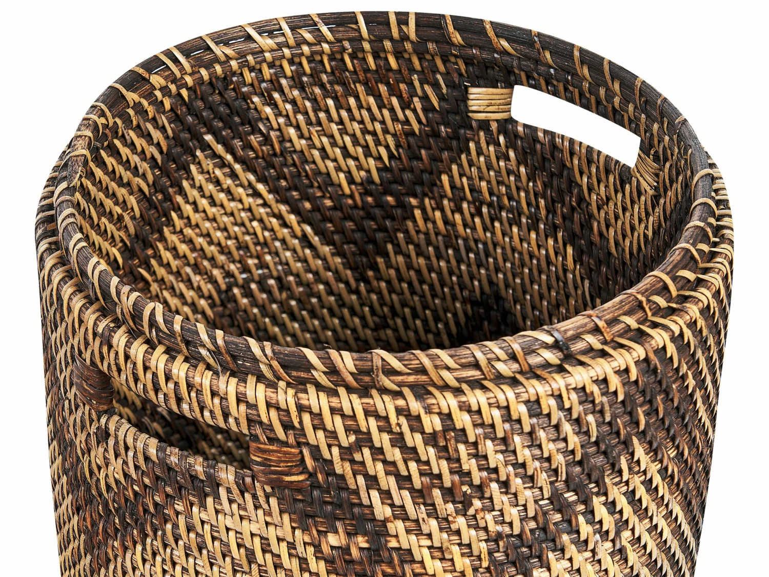Korb Aus Rattan Natur ⌀ 26 Cm BOHOROK – Bild 4