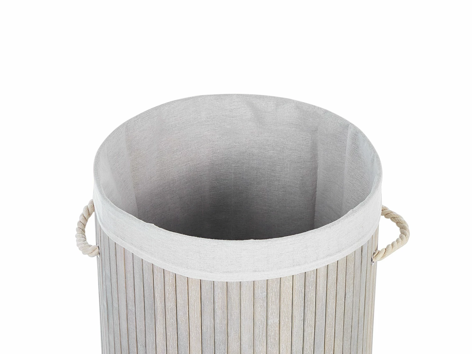 Korb Mit Deckel Bambusholz Hellgrau Rund SANNAR – Bild 4