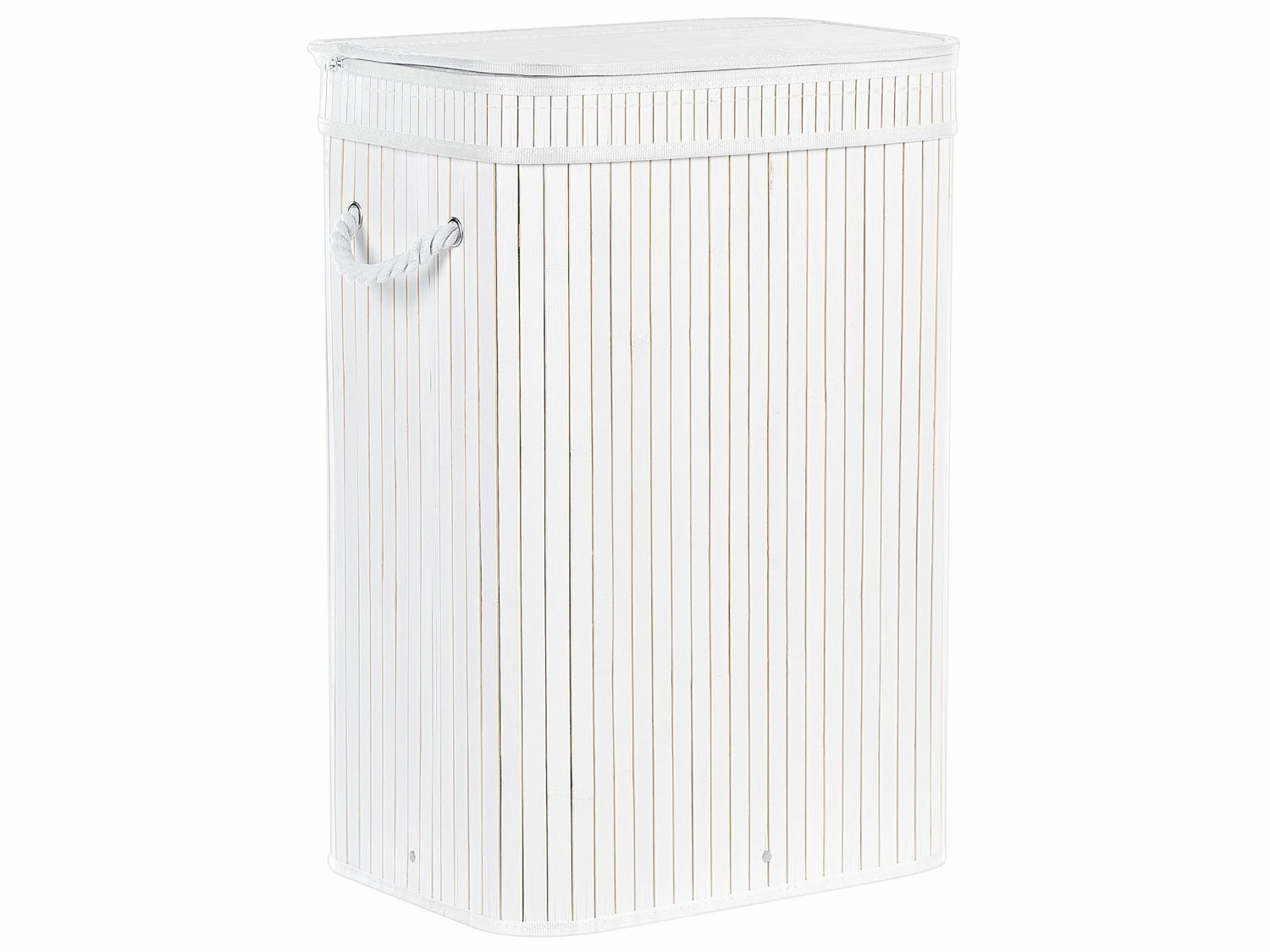 Korb Mit Deckel Bambusholz Weiß Rechteckig KALUTARA – Bild 3