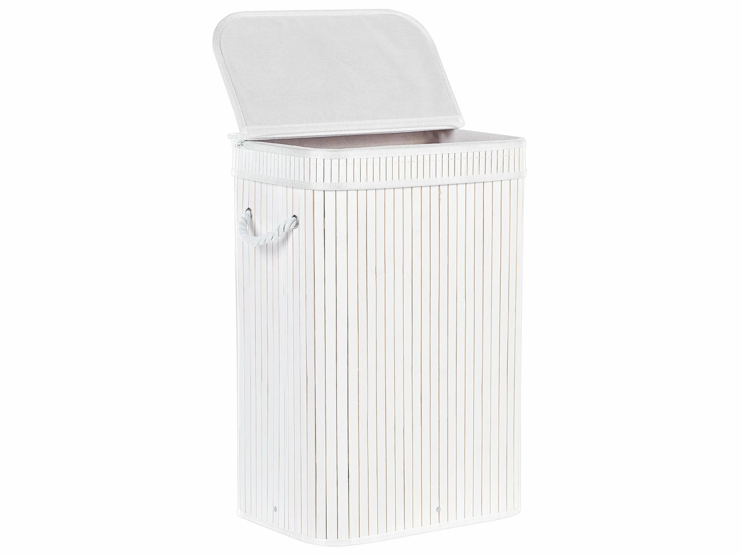 Korb Mit Deckel Bambusholz Weiß Rechteckig KALUTARA – Bild 4