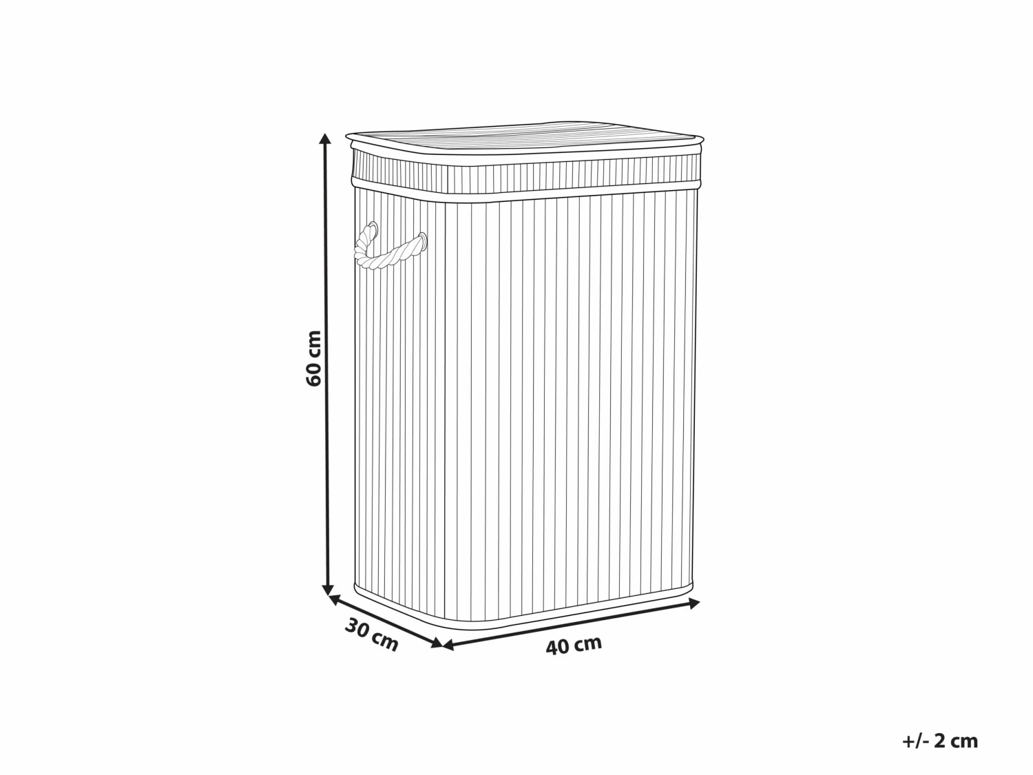 Korb Mit Deckel Bambusholz Weiß Rechteckig KALUTARA – Bild 8