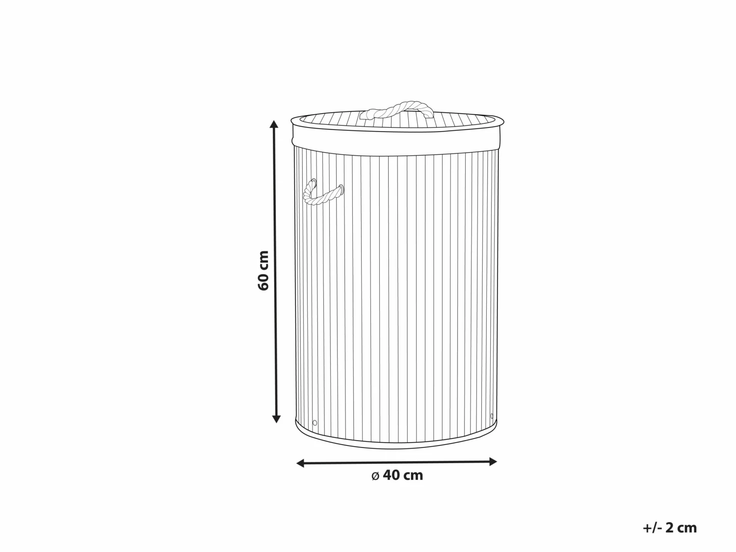 Korb Mit Deckel Bambusholz Hellgrau Rund SANNAR – Bild 6