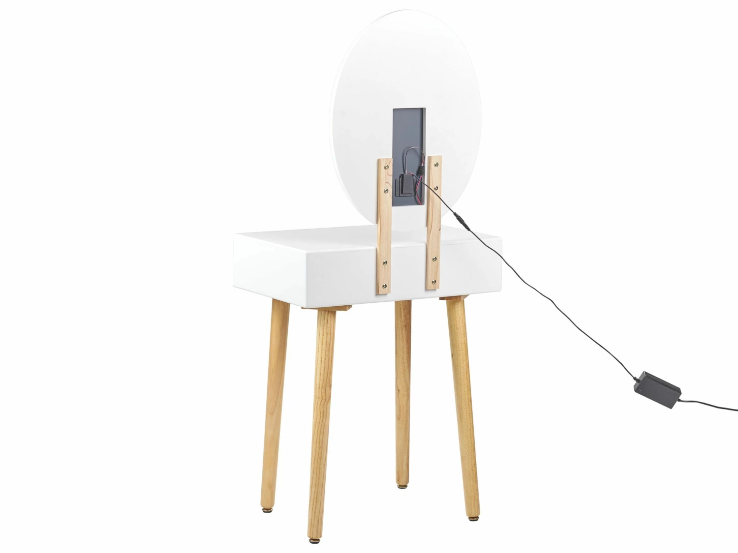 Schminktisch Mit 1 Schublade, LED-Spiegel Und Hocker Weiß/grau VESOUL – Bild 8