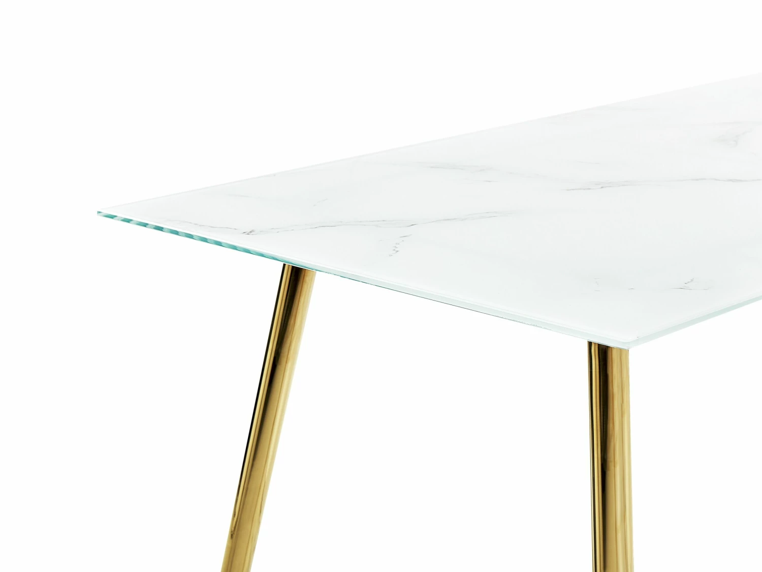 Esstisch Glasplatte Marmor-Effekt /Gold 120 X 70 Cm MULGA – Bild 4