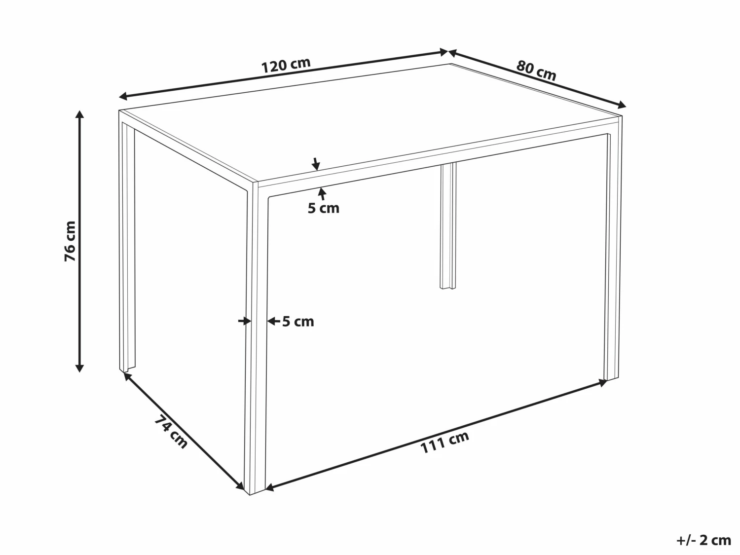Esstisch Aus Hellen Holz/schwarz 120 X 80 Cm NEWFIELD – Bild 7