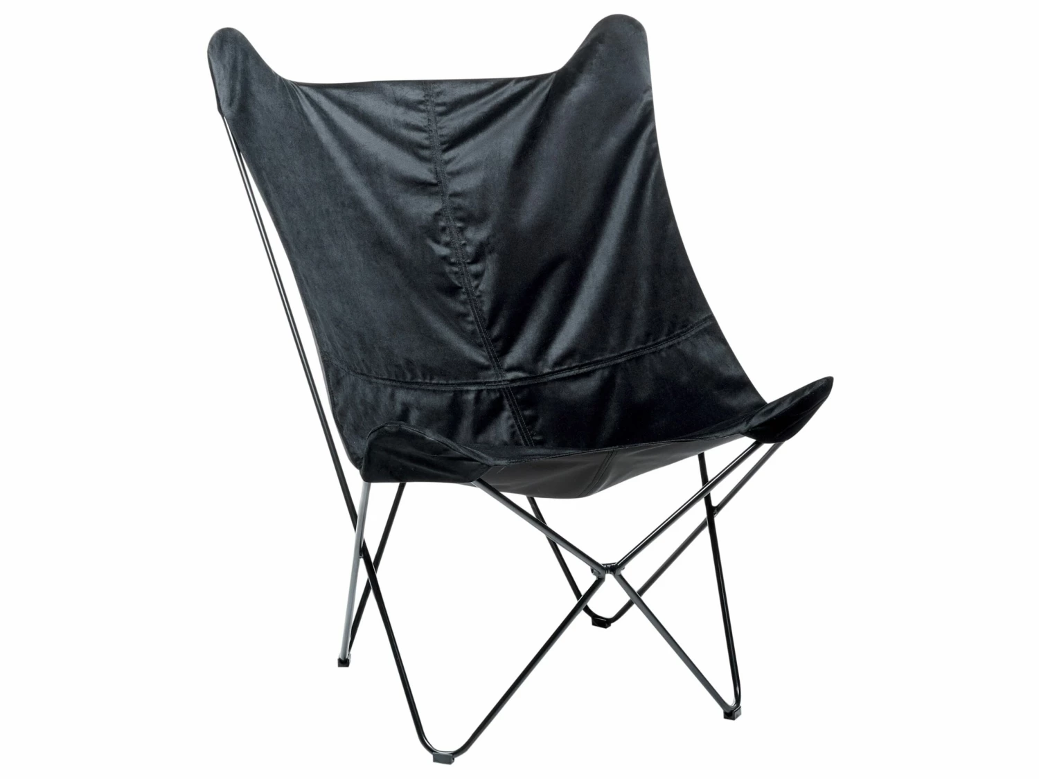 Schmetterlingssessel Samtstoff Schwarz NYBRO