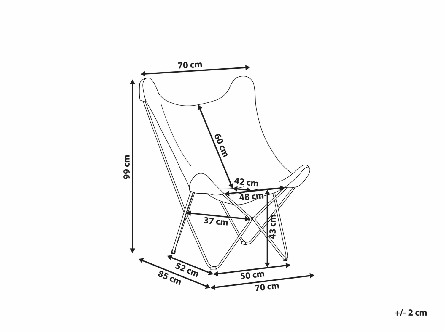 Schmetterlingssessel Samtstoff Schwarz NYBRO – Bild 8