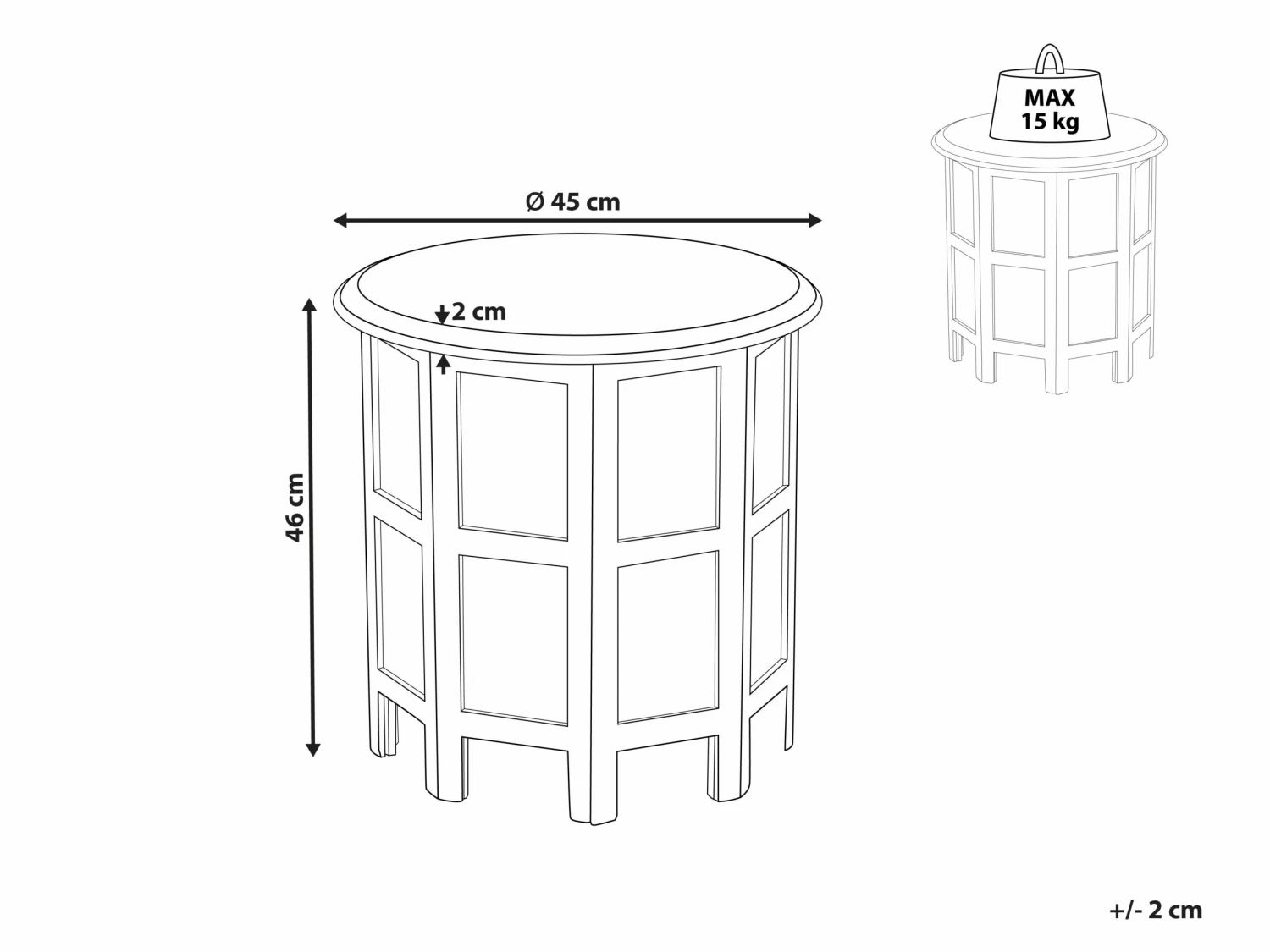 Beistelltisch Mangoholz Hellblau Rund ⌀ 45 Cm BORAI – Bild 6