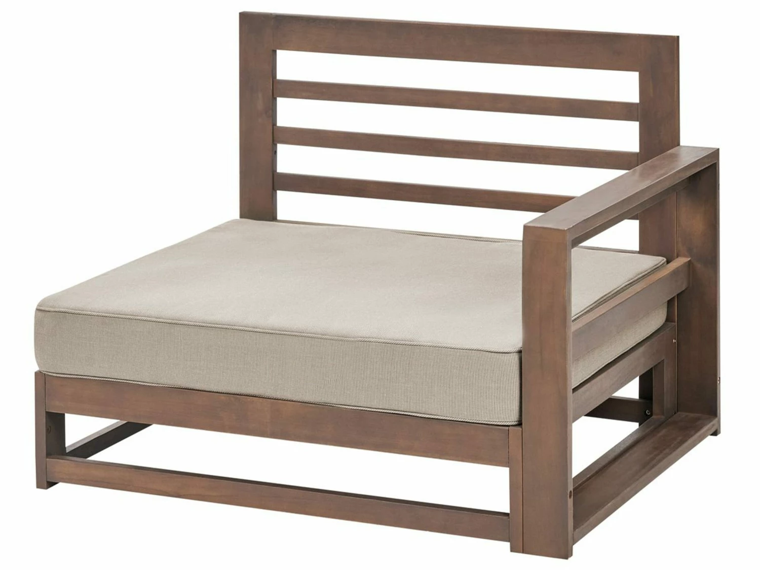 Garten Ecksofa Zertifiziertes Akazienholz Dunkelbraun 2-Sitzer Auflagen Taupe TIMOR II – Bild 6