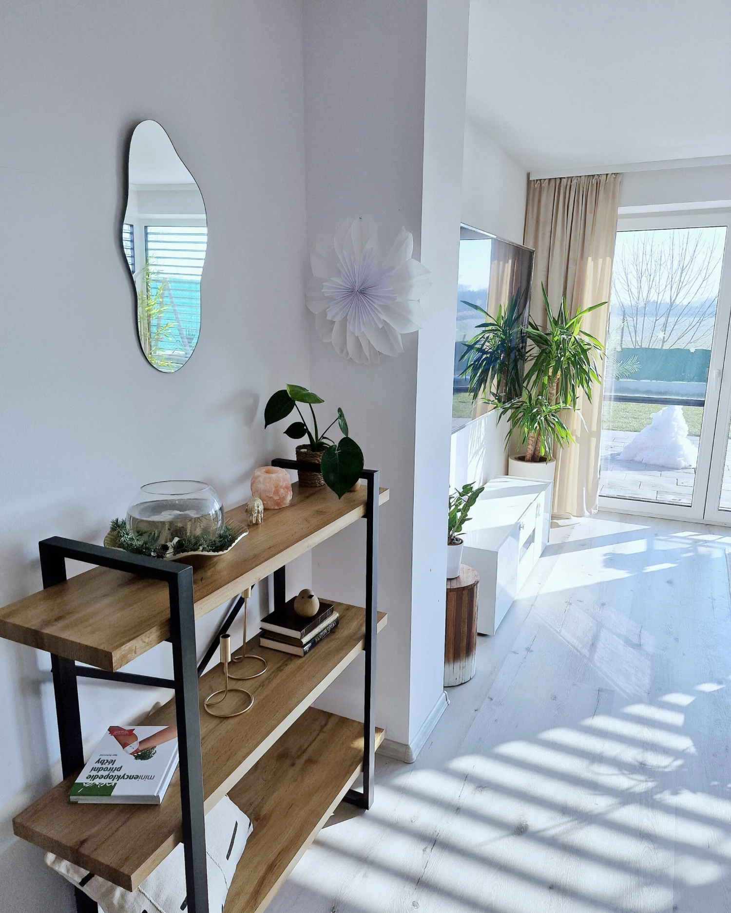 Nachttisch Teakholz Hellbraun / Weiß ⌀ 30 Cm MOVAS – Bild 6